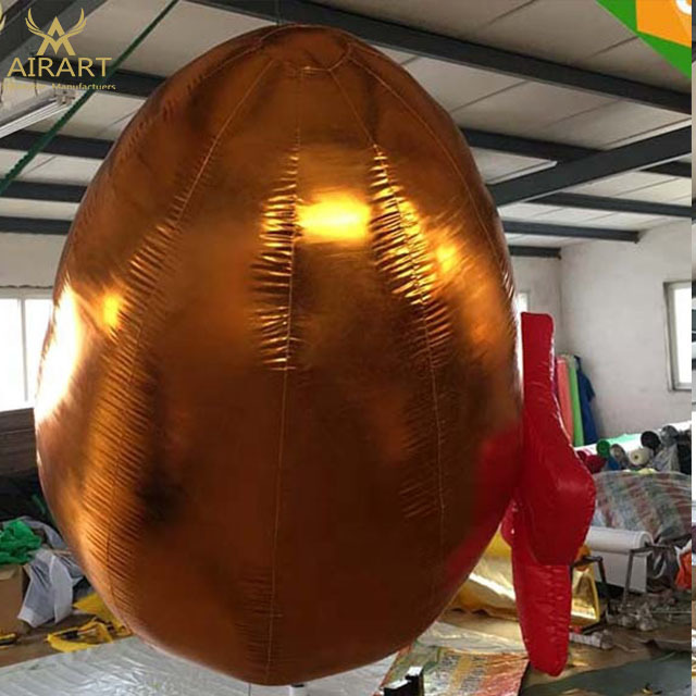 Outdoor giant inflatable gold eggs balloon for Easter decoration