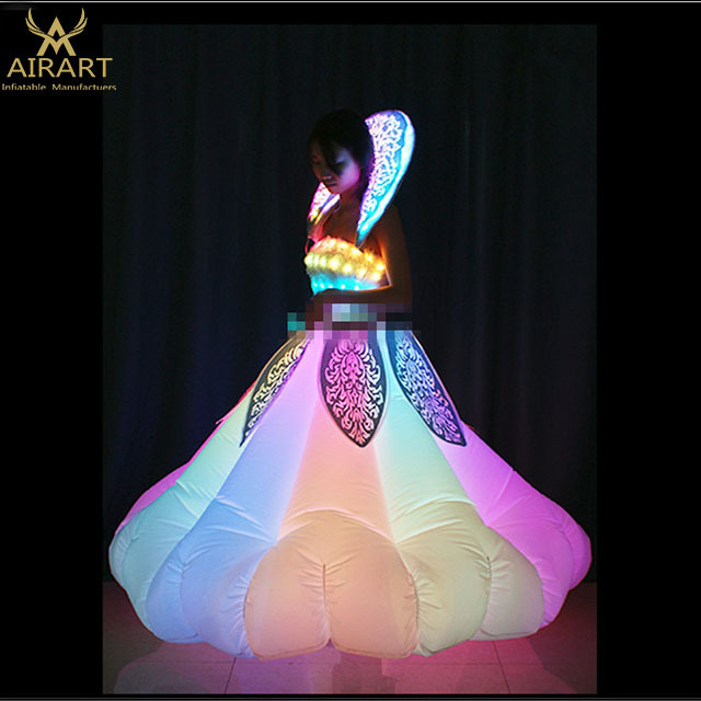 inflatable party supplies beautiful stage led costume woman dance flower suit