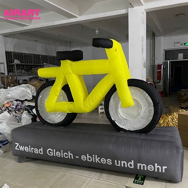 Outdoor advertising decorated inflatable custom bicycle, giant inflatable bicycle model for display