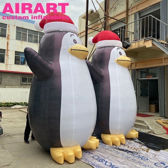 giant inflatable penguin, xmas festival decoration santa penguin cartoon for party 9