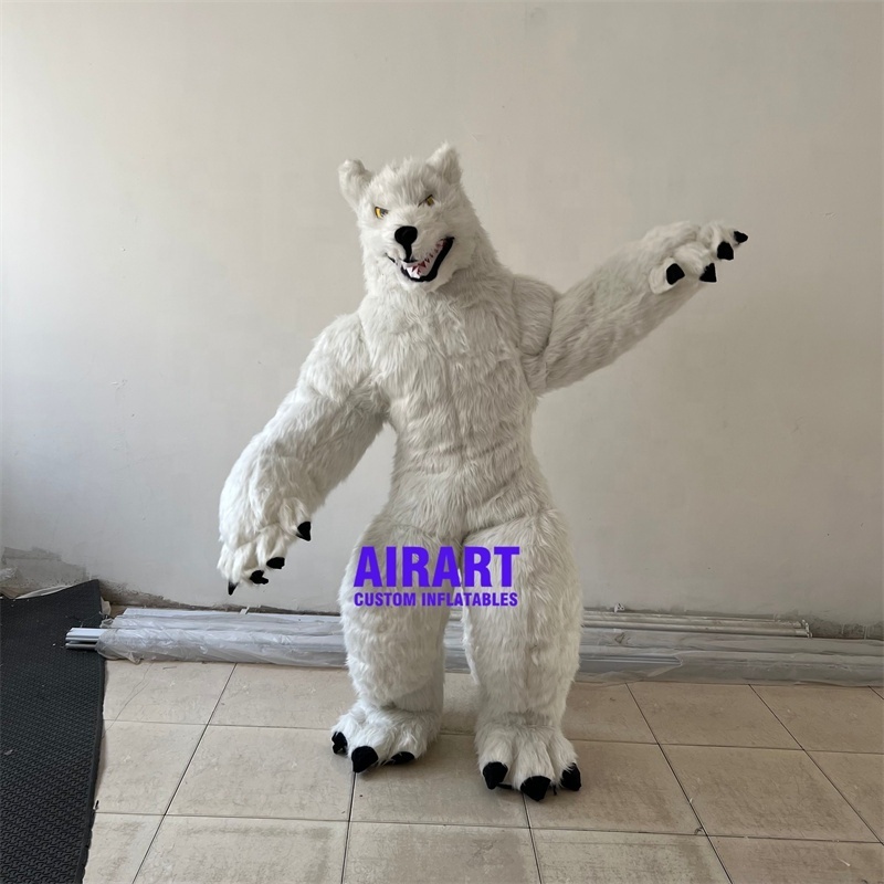 Adult size Carnival parade decoration plush material inflatable wolf costumes balloon