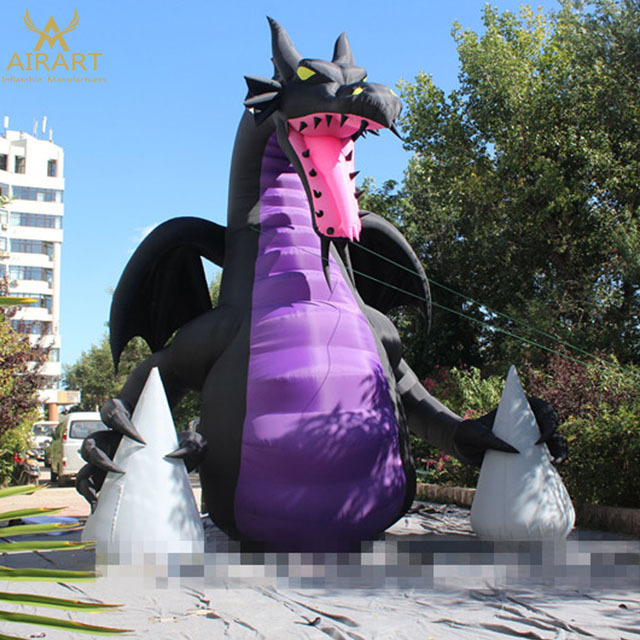 Customized inflatable black dragon shape for halloween decoration