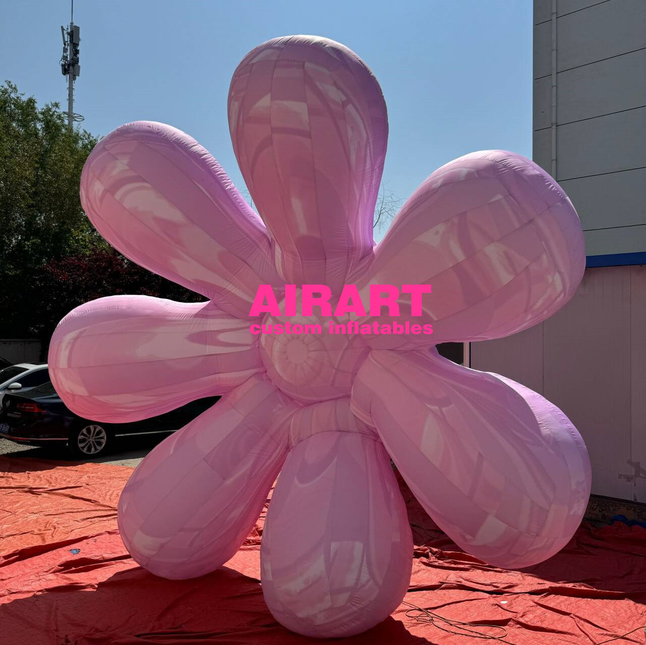 inflatable sakura props,blow up inflatable pink flower props,wall building decoration inflatable flower air balloon