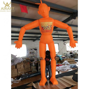 Orange inflatable puppet costumes, inflatable man puppet for parade activities