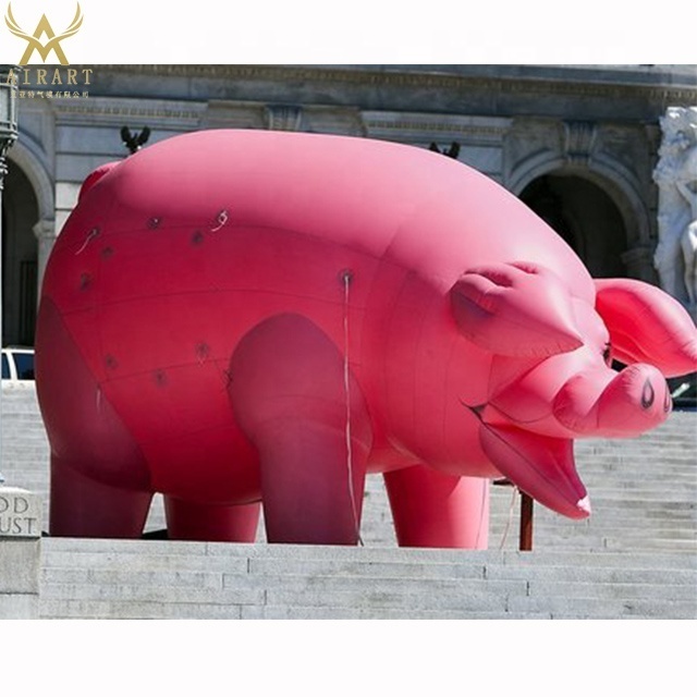 A04 Realistic inflatable pig balloons, inflatable pink pig for advertisement