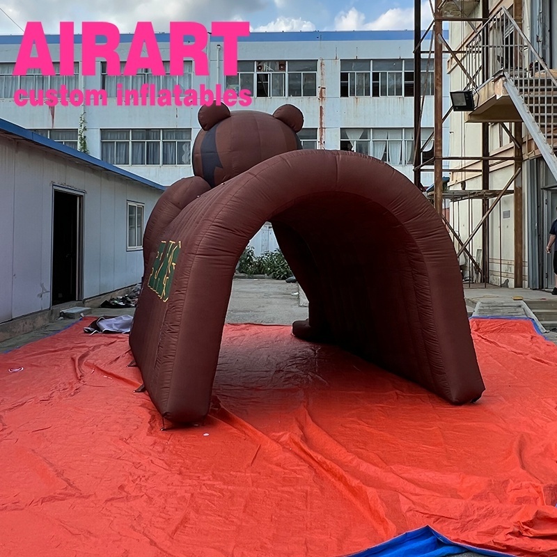 Inflatable leopard helmet tunnel attractive inflatable bear tunnel inflatable animal tunnel