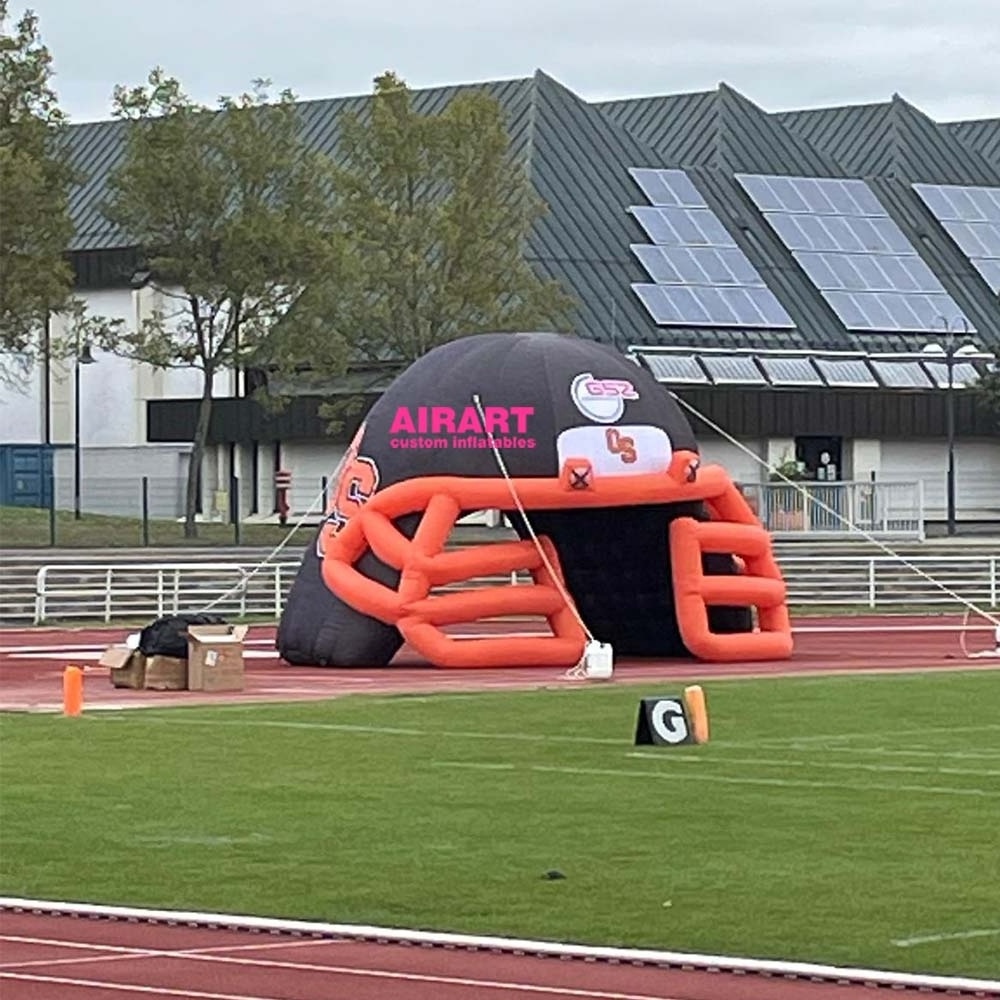 High School Teenager Team Football Race Event Customize Inflatable Giant Helmet Tunnel For Exit/Entrance