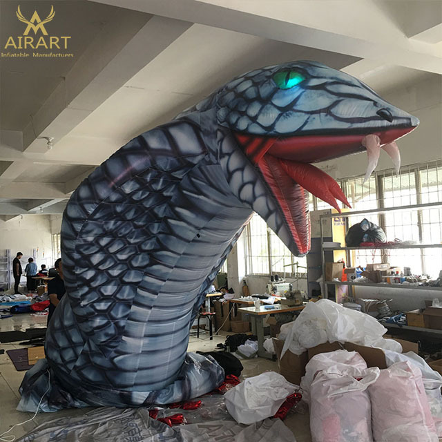 Giant inflatable Scary cobra snake model balloon for halloween outdoor decoration