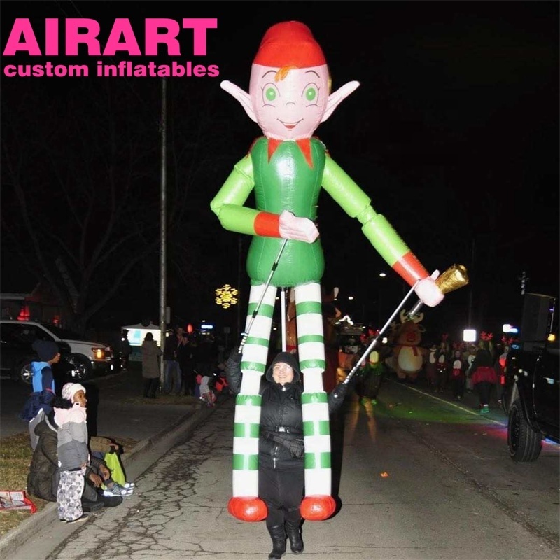 Parade Inflatable Puppet, Customized Inflatable Santa Girl Puppet, Walking Inflatable Cartoon Girl Puppet