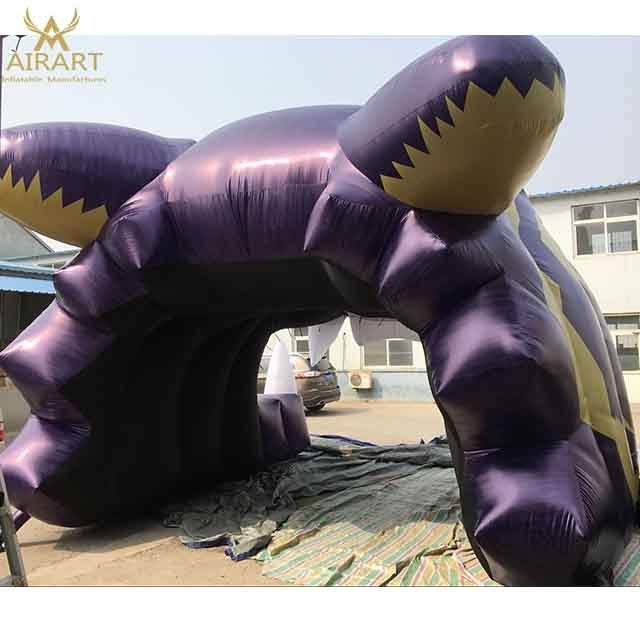 Sports Decoration Inflatable Panther Football Tunnel with Logo Advertisement