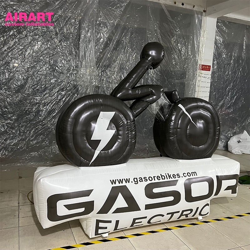 Advertisement custom giant inflatable bicycle, custom inflatable bicycle figure