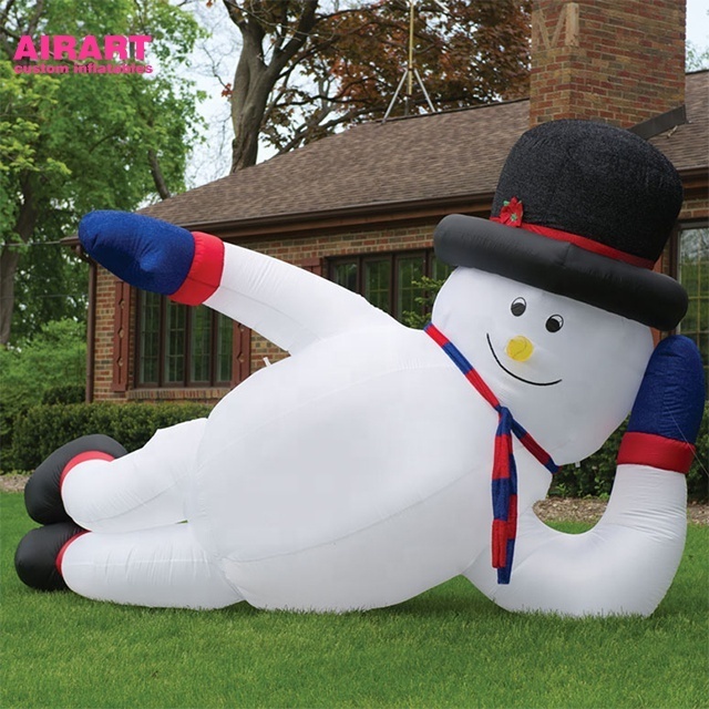 outdoor decoration broom props inflatable snowman, cheap inflatable Christmas snowman for advertising display