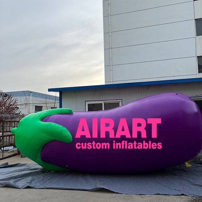 Vividly inflatable eggplant balloon,large vegetable statue balloon for sale a03