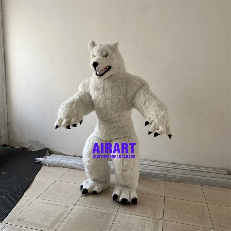 Adult size Carnival parade decoration plush material inflatable wolf costumes balloon