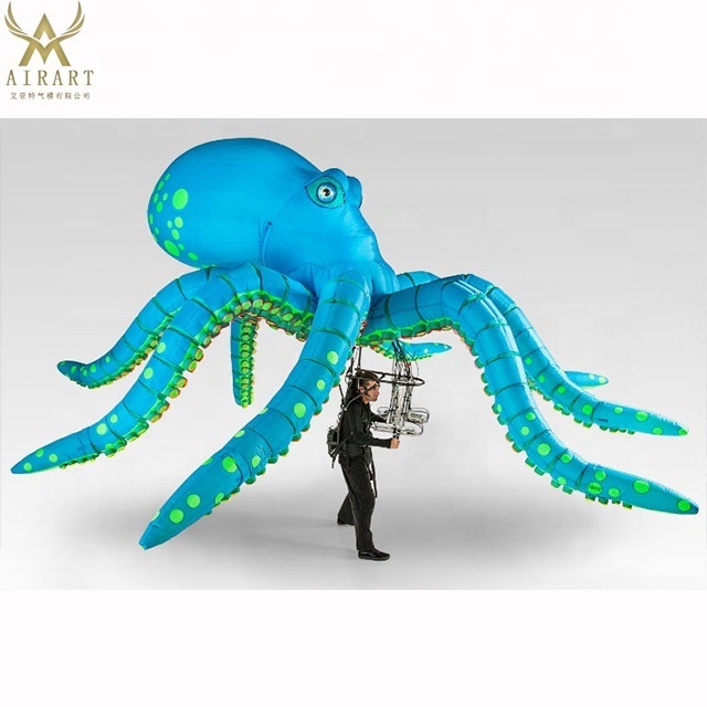 popular sale inflatable octopus puppet ,walking mascot inflatable jellyfish balloon parade animal