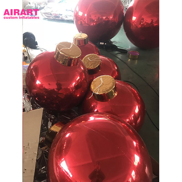 Airart balloon suppliers Xmas festival party decor red inflatable Christmas ornament balls