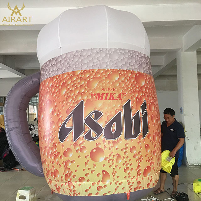 Oktoberfest Decoration Lighting Giant Inflatable Beer Mugs,Party Large Inflatable Beer Stein