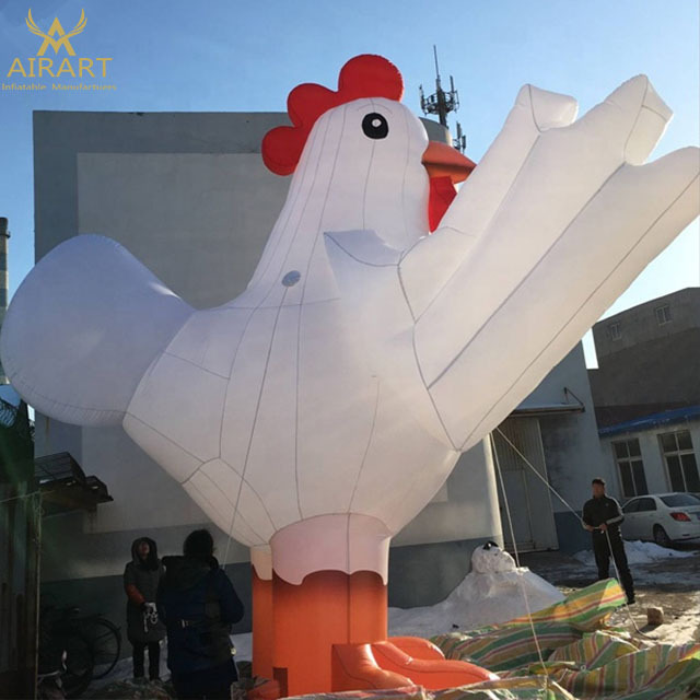 White giant outdoor inflatable chicken decoration