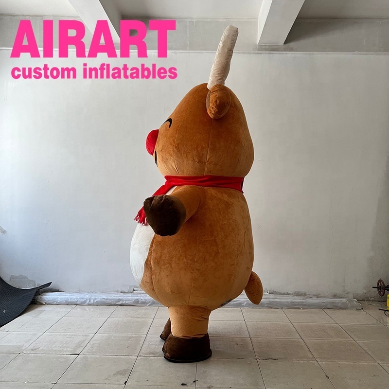 Christmas decoration inflatable plush reindeer costume inflatable christmas deer costume