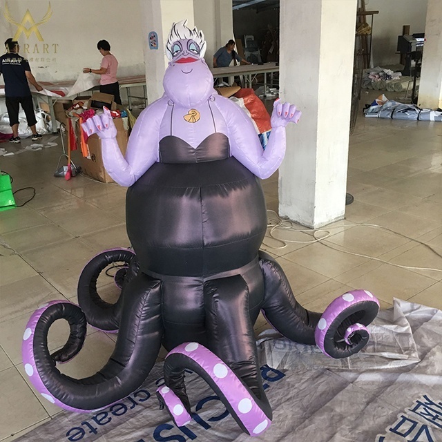 Indoor party props inflatable Jellyfish monster balloon with lighting, inflatable fish inflatable mermaid for parade