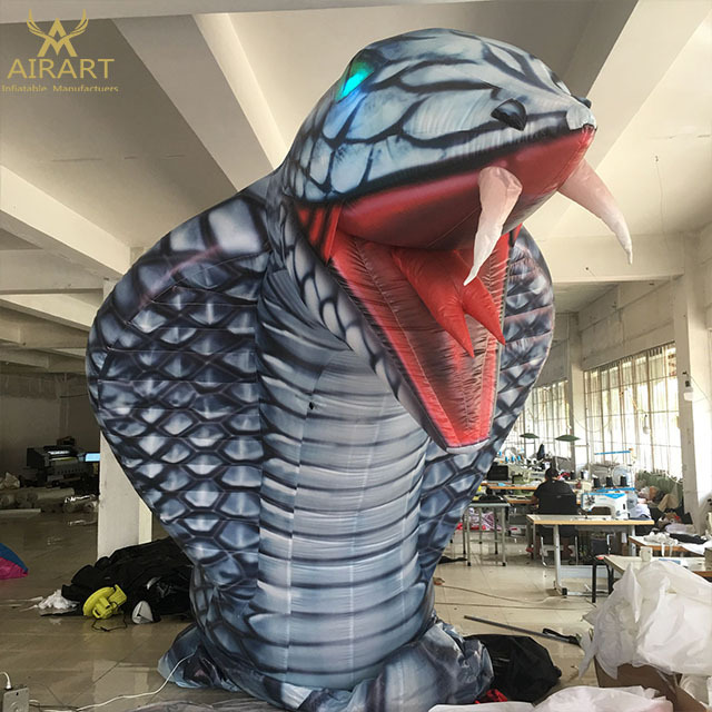 Giant inflatable Scary cobra snake model balloon for halloween outdoor decoration