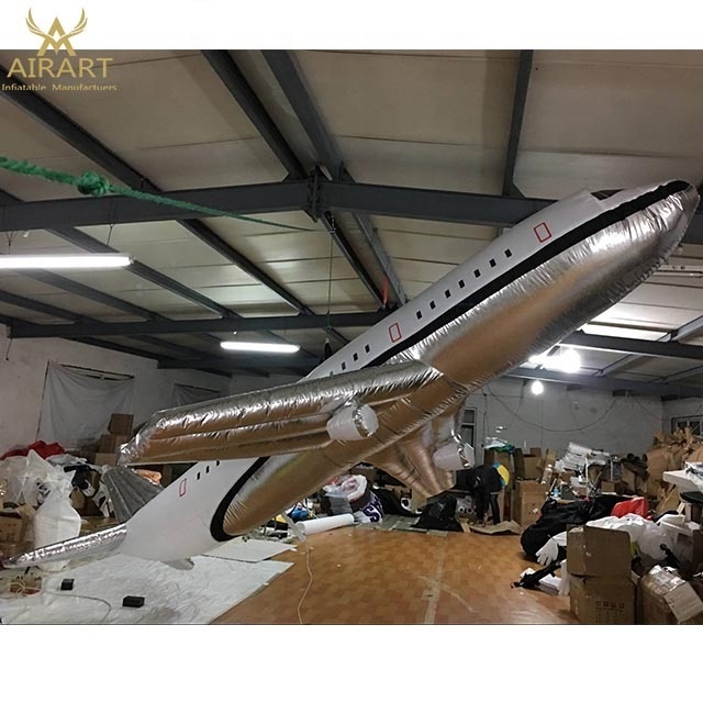 Silver inflatable aircraft custom inflatable model