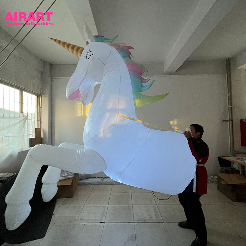 christmas parade event inflatable Rainbow horn horse costume for sale