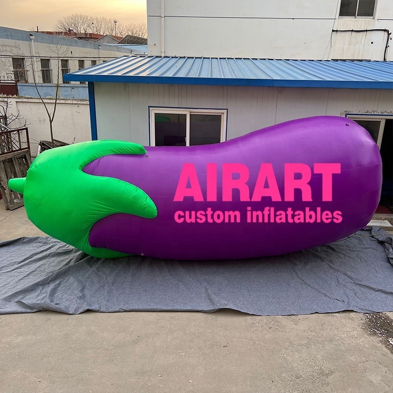 Vividly inflatable eggplant balloon,large vegetable statue balloon for sale a03