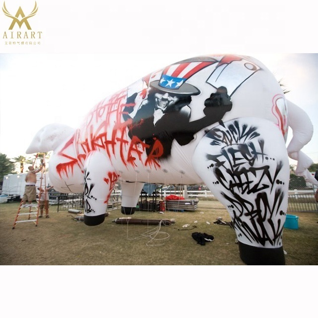 A04 Spray painted inflatable pig balloon huge wild boar inflatable mascot cartoon balloon C2