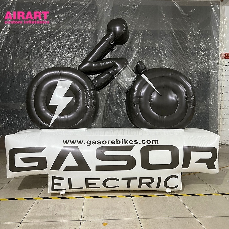 Advertisement custom giant inflatable bicycle, custom inflatable bicycle figure