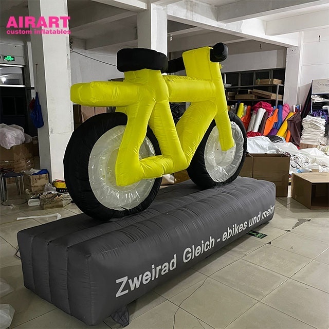 Outdoor advertising decorated inflatable custom bicycle, giant inflatable bicycle model for display