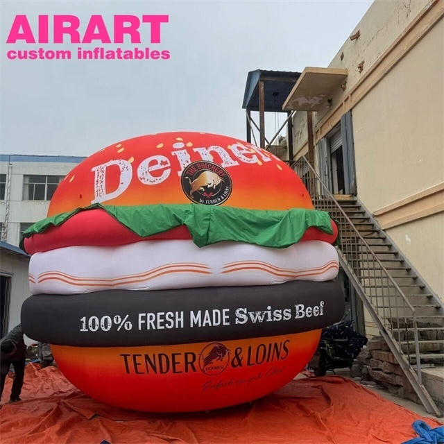 Burger restaurant advertising decorative inflatable burger, Giant inflatable burger for publicity