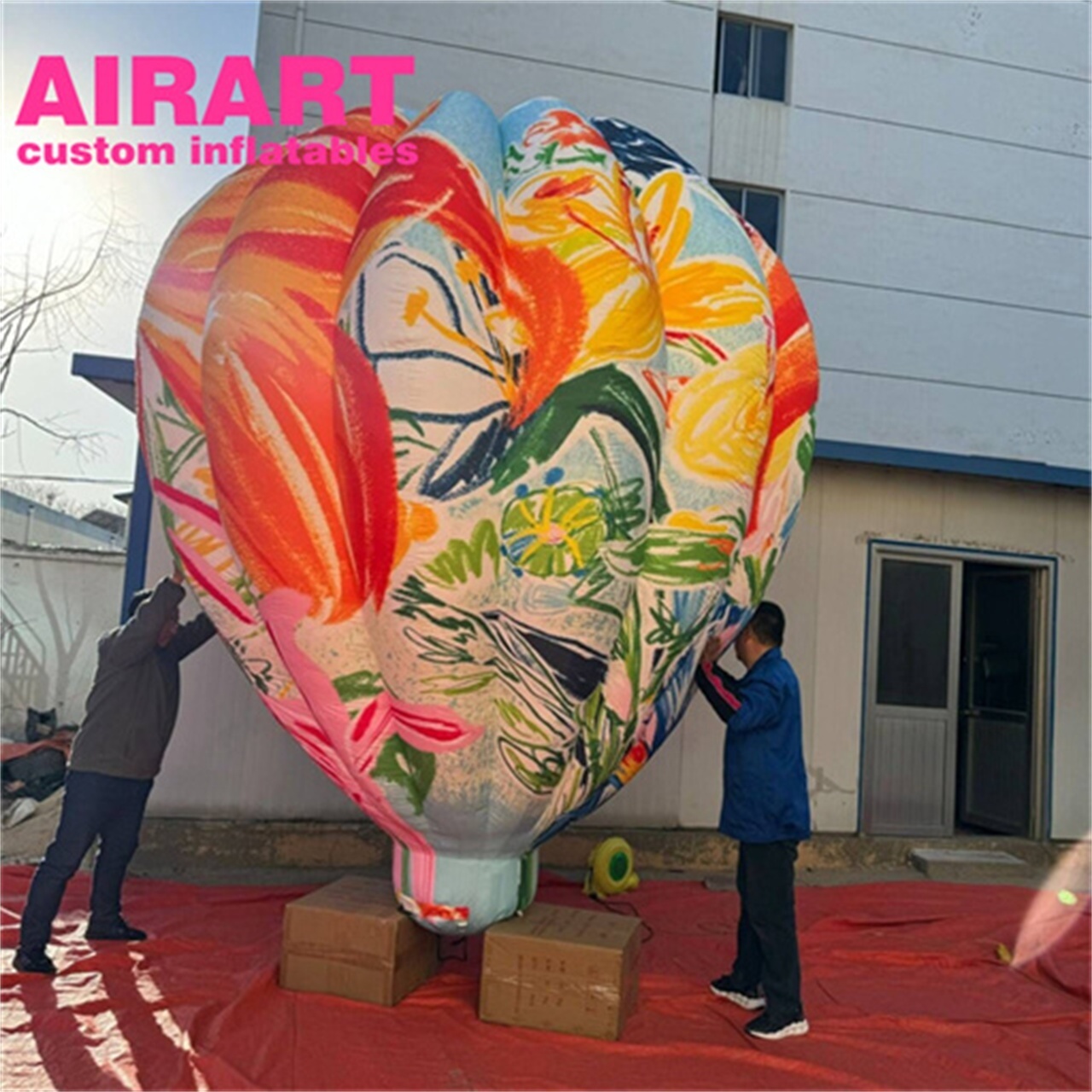 Advertising decorated inflatable hot air balloon, inflatable candy decorated hot air balloon for display