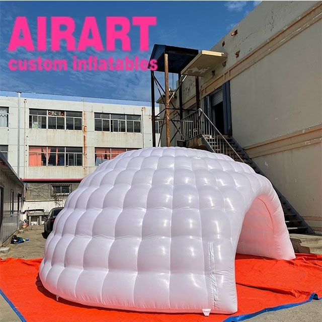 Huge pure white outdoor decoration inflatable snow globe/yurt tent