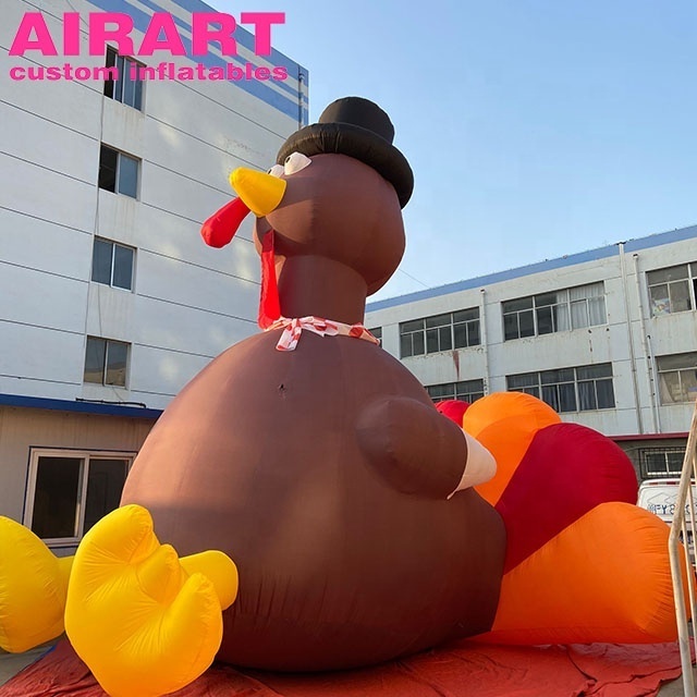 Outdoor Giant Advertising Inflatable Turkey 3m/6m Animal Mascot Chicken Model Blow Up Turkey For Thanksgiving Day Decoration