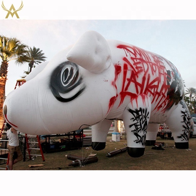 A04 Spray painted inflatable pig balloon huge wild boar inflatable mascot cartoon balloon C2