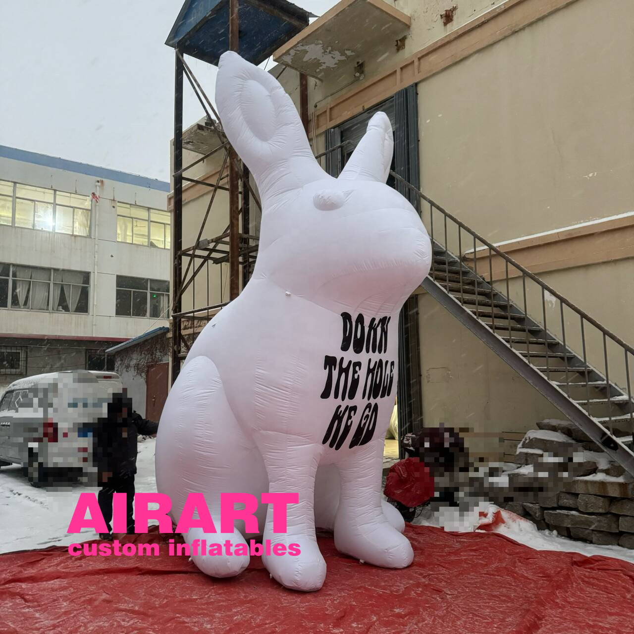 LED lighting white Giant Inflatable Easter Bunny Easter Rabbit for festival decoration,Large Inflatable rabbit