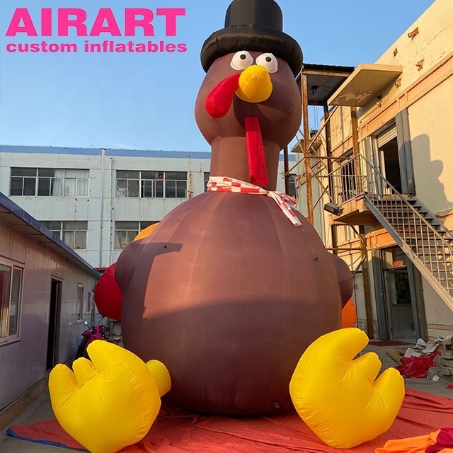 Outdoor Giant Advertising Inflatable Turkey 3m/6m Animal Mascot Chicken Model Blow Up Turkey For Thanksgiving Day Decoration