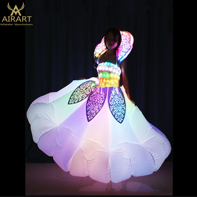 inflatable party supplies beautiful stage led costume woman dance flower suit