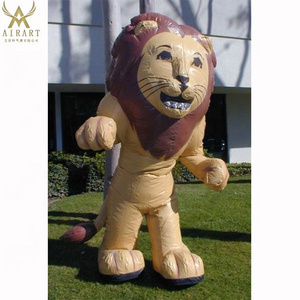 children stage perform show cute Inflatable Lion Mascot Animal Inflatable Moving Costume