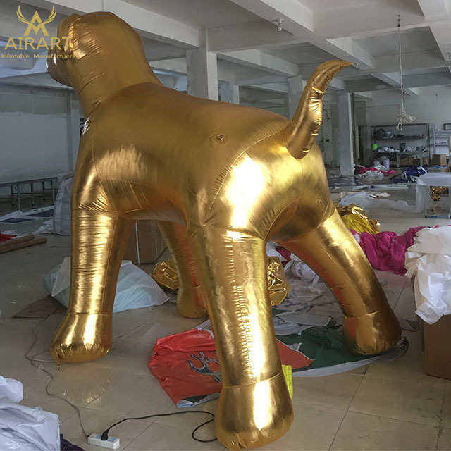 Customize Giant Inflatable Balloon Dog Advertising Luxury Gold Dog Z07