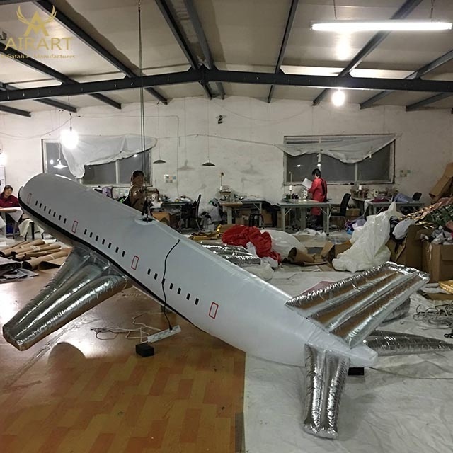 Silver inflatable aircraft custom inflatable model