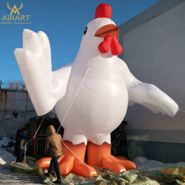 White giant outdoor inflatable chicken decoration