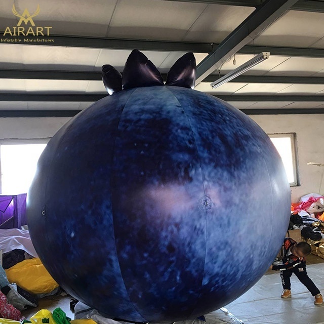 Promotional events decorated inflatable blueberry, giant inflatable fruit model balloon for display