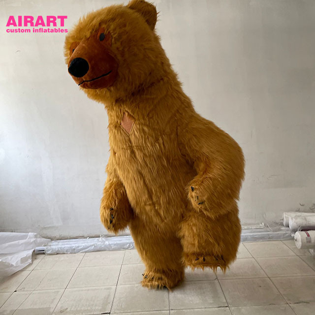 Events cosplay polar bear costume plush bear inflatable mascot costume for adult