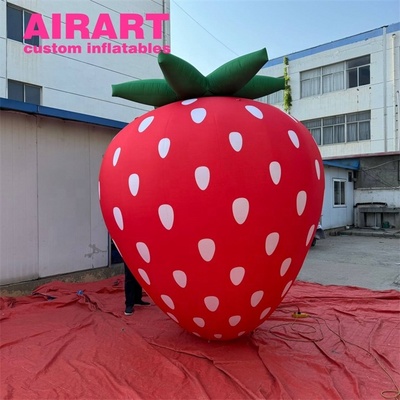 Advertising decorative inflatable fruit model customized, red inflatable strawberry for sale