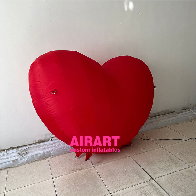 Romantic events props inflatable plush heart,inflatable giant red heart decoration balloon