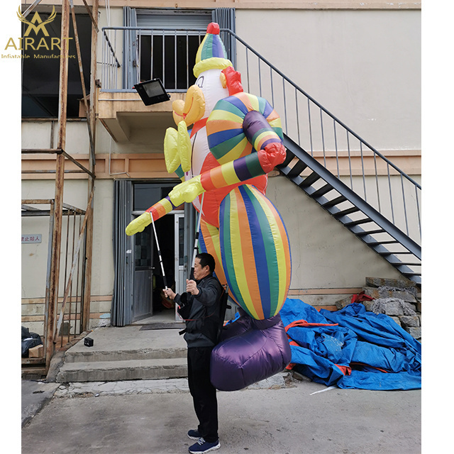 custom Outdoor activities Christmas inflatable puppet clown costumes for the Christmas carnival