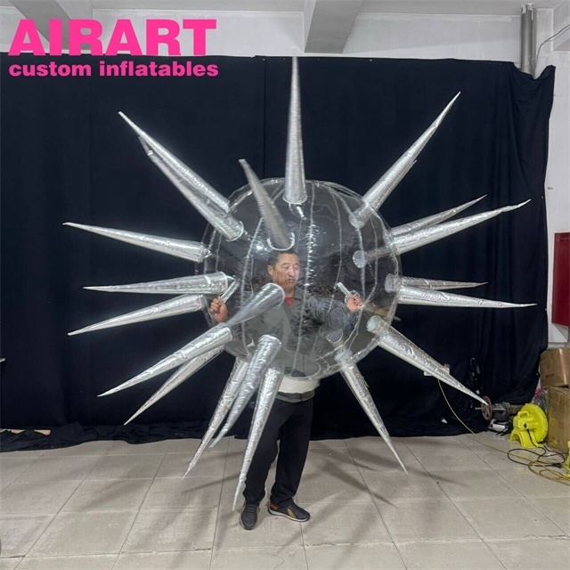 Activity decoration transparent inflatable ball costume, custom inflatable adult costume for walking