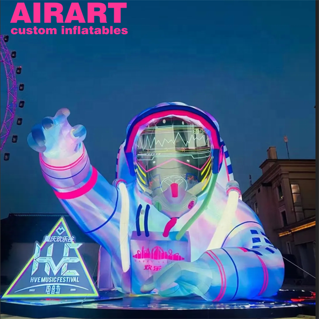 Newly designed colorful LED inflatable astronauts, giant inflatable astronaut figures for display